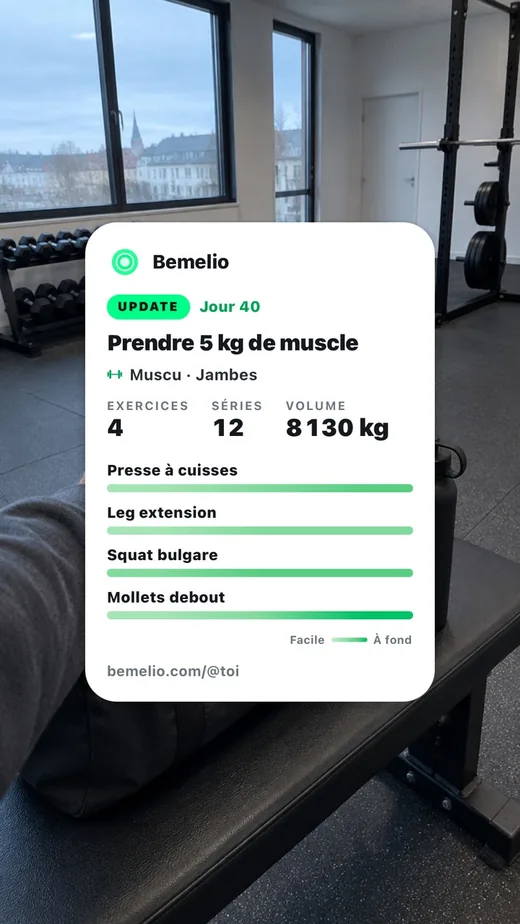 Ta séance devient une story à partager.